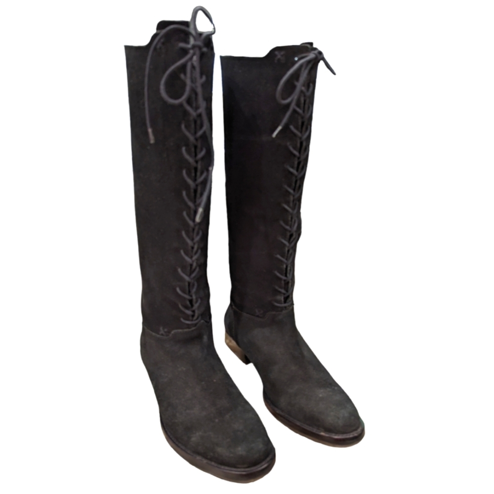 ✨LIKE NEW✨Cole Haan/Black🖤/Suede/Lace Up/Boots/Sz 8